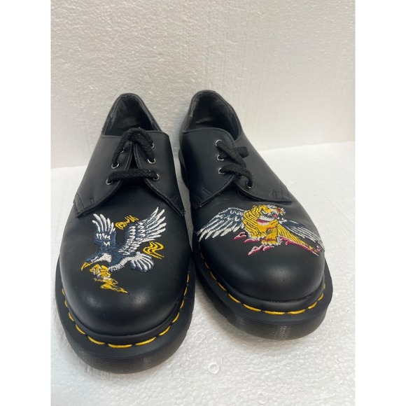 Dr. Martens Other - Dr. Martens 1461 Souvenir Black Leather Embroider Tiger & Eagle Men's Size 7M